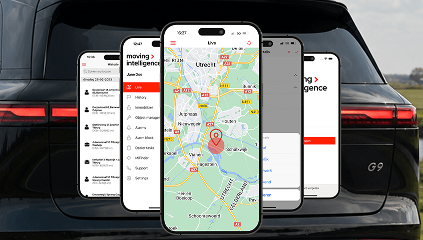 Moving Intelligence app Peilzender Klasse TV XPENG G9