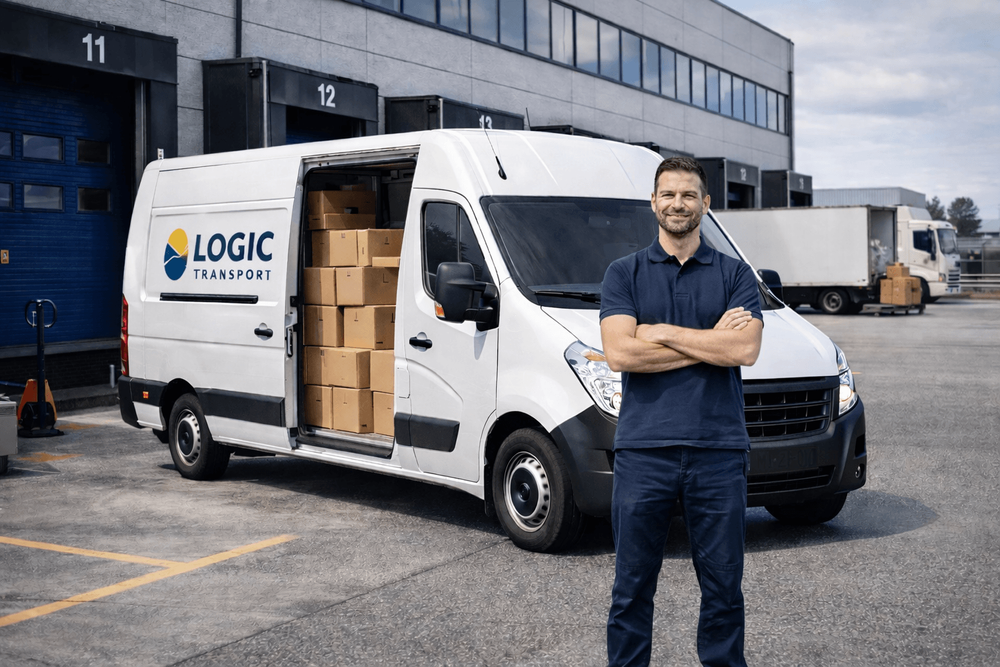 Chauffeur bij bestelbus op bedrijventerrein met goederen – controle of tachograafplicht vanaf 2500 kg van toepassing is